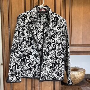 Women's Black & White Floral Jacket